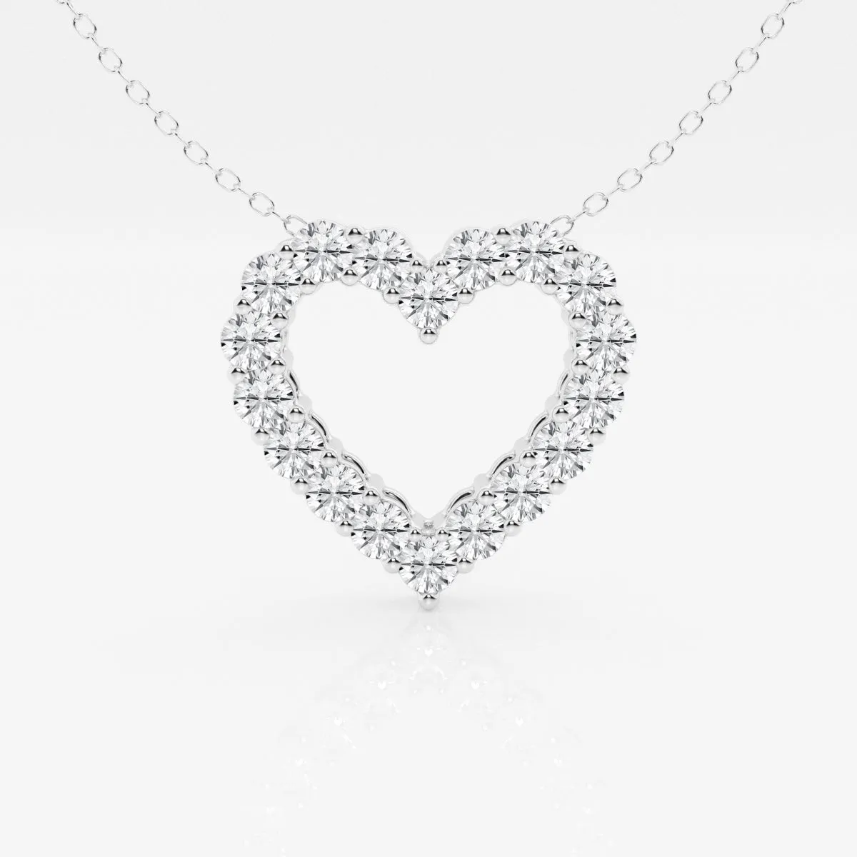 1.50 TCW Round Moissanite Diamond Heart Pandant Necklace