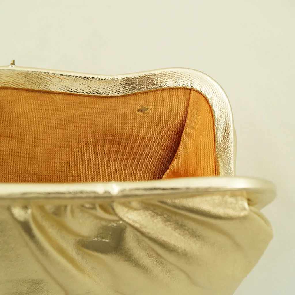 1950s Gold Clutch Handbag