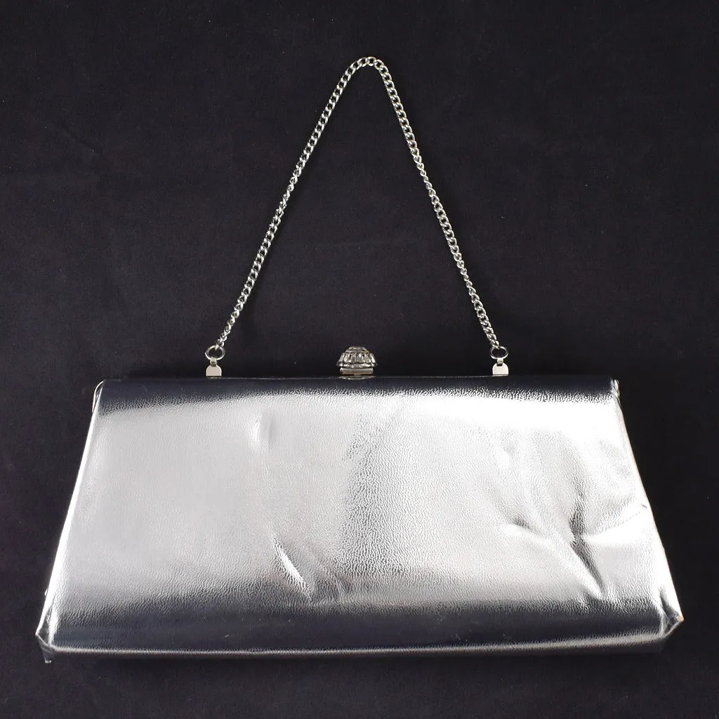 1950s Silver Rhinestone Clutch