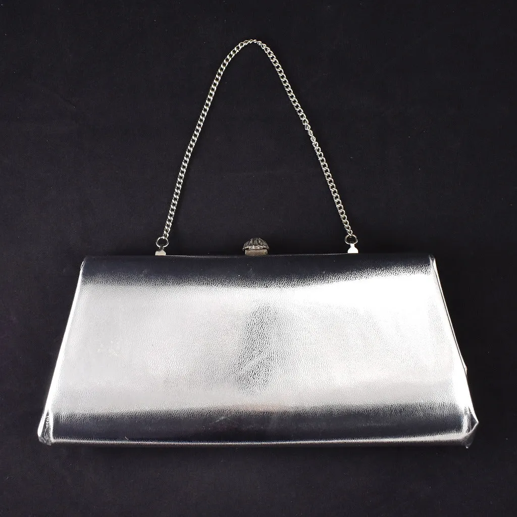 1950s Silver Rhinestone Clutch