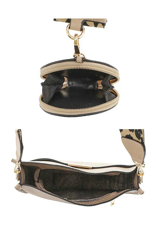 2 In 1 Animal Print Strap Crossbody Bag Set