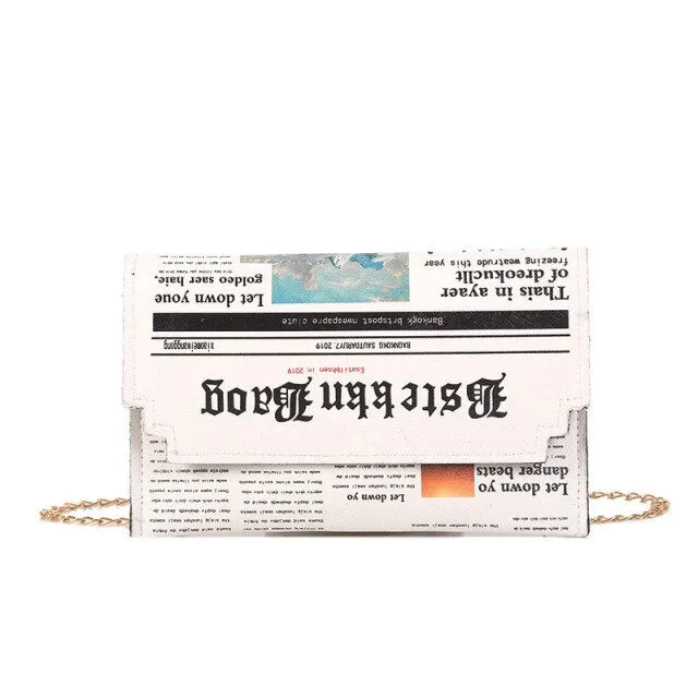 2021 Joker Messenger Bag Chain Shoulder Bag Personality Fashion Small Square Newspaper News Styling Bags Wholesale Bolso Mujer