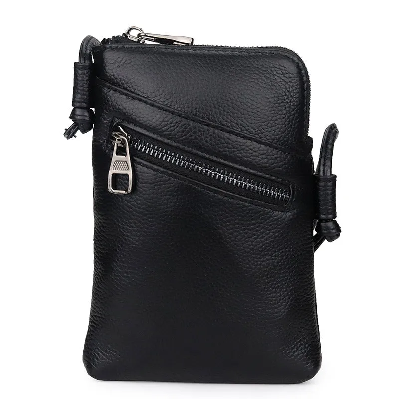 2023 Summer New Women Genuine Leather Shoulder Messenger Bags Female Cellphone Crossbody Bag Softnes