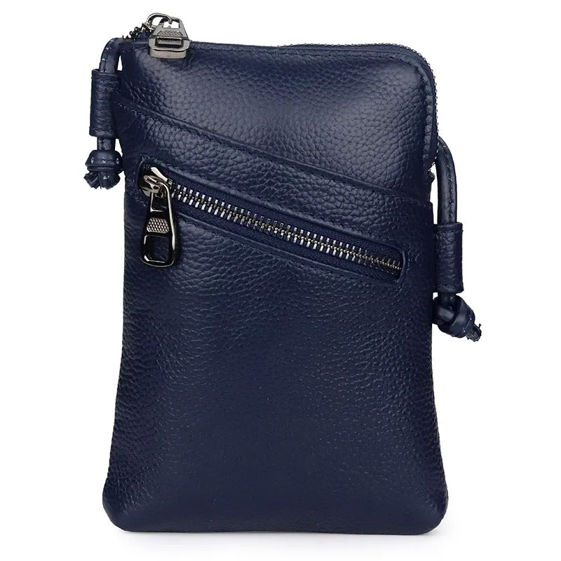 2023 Summer New Women Genuine Leather Shoulder Messenger Bags Female Cellphone Crossbody Bag Softnes