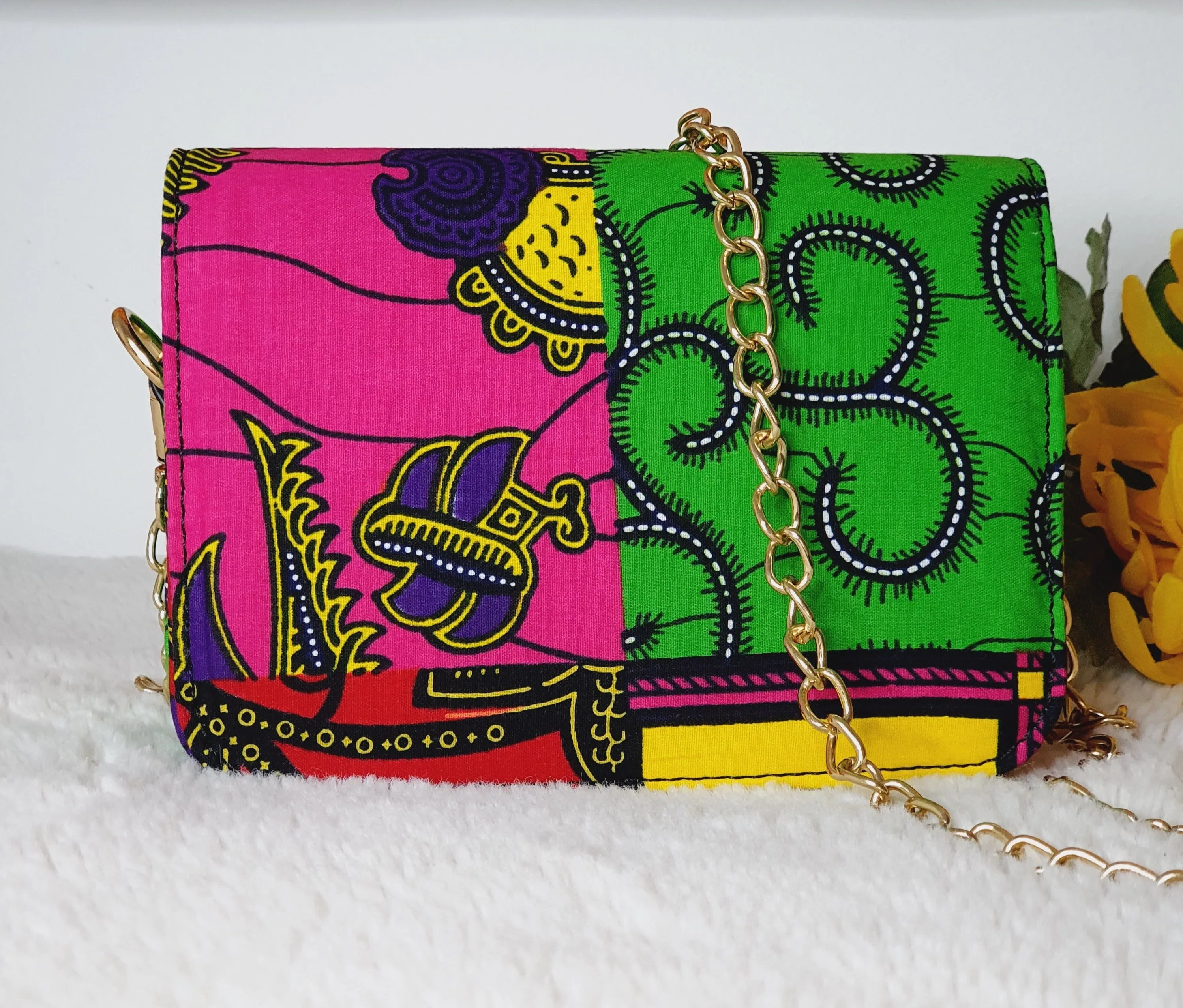 African Mixed Print Shoulder Bag Crossbody Bag- Mimi