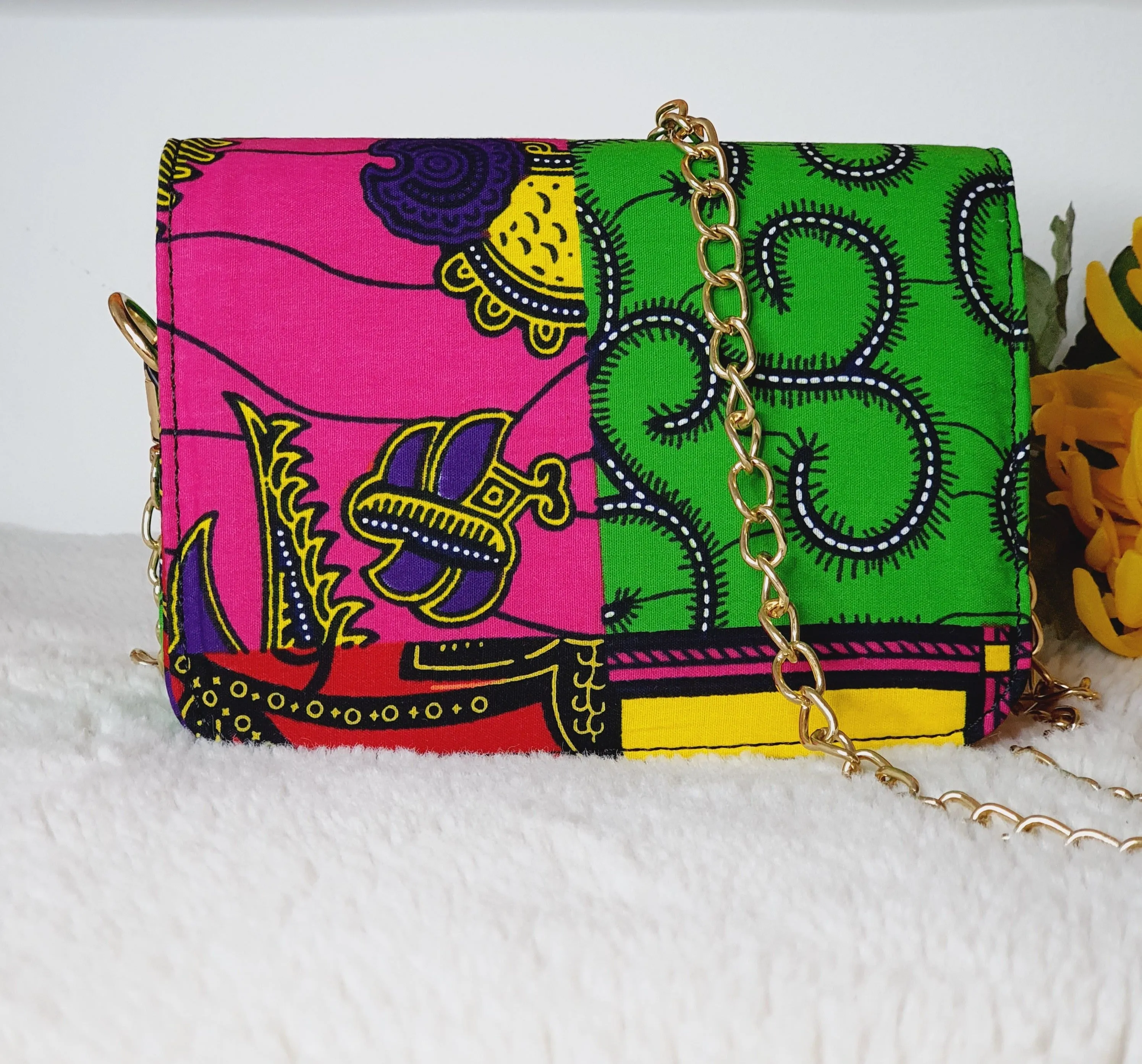 African Mixed Print Shoulder Bag Crossbody Bag- Mimi