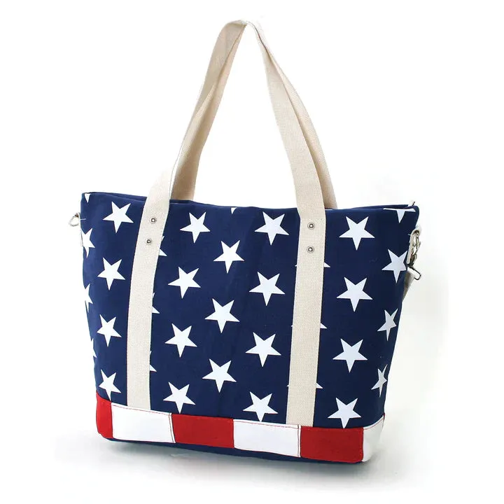 Americana Patriotic Canvas Bag Tote