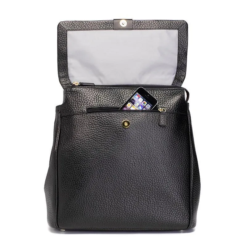 Baby Bag - Storksak St James Leather Black