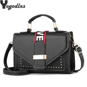 Bags For Women Solid Flap Fashion Messenger Bag Rivet Women Shoulder Bag