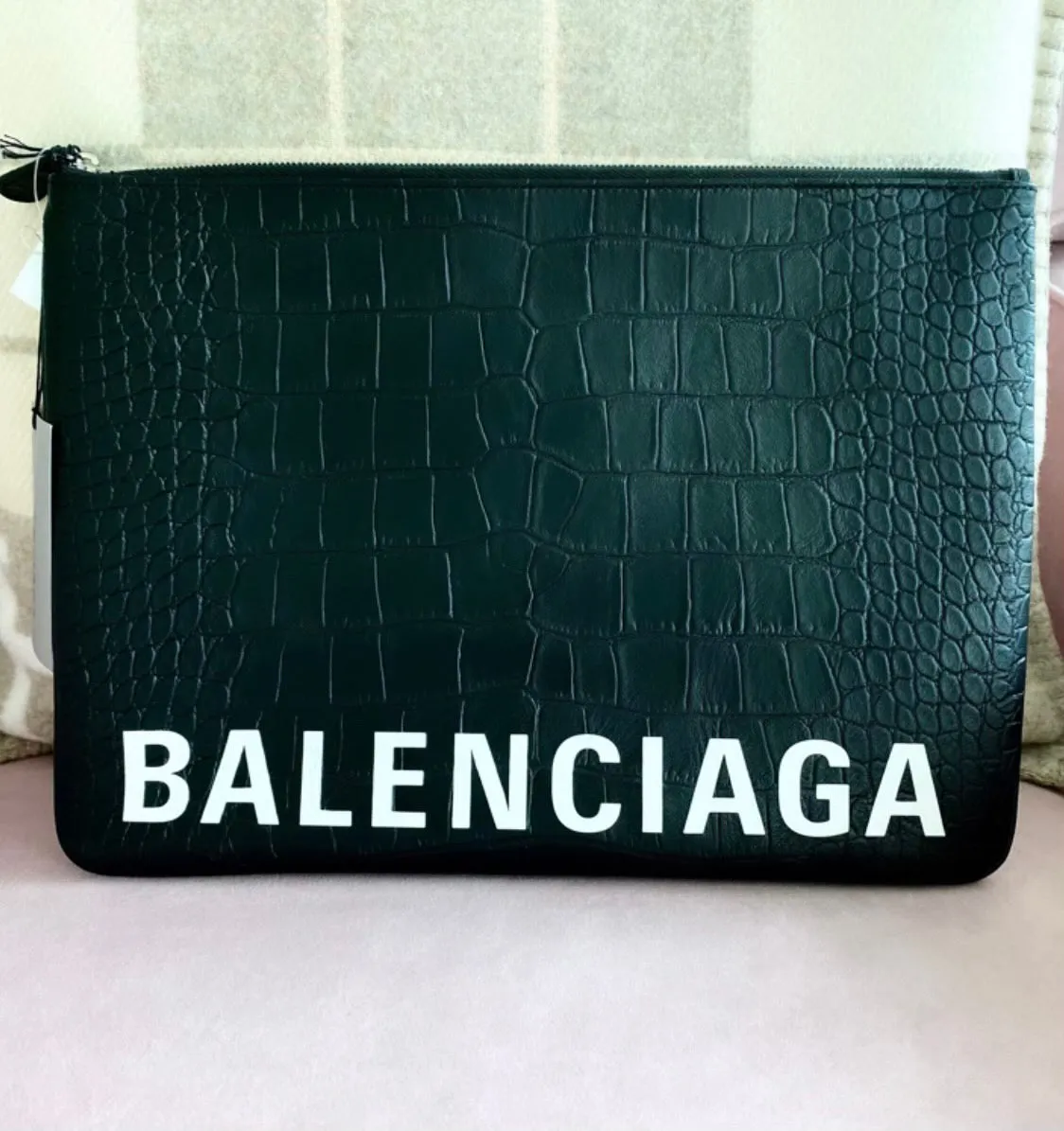 Balenciaga logo clutch