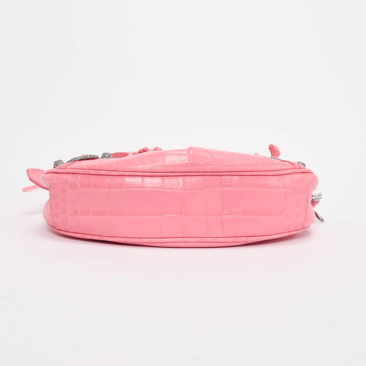 Balenciaga Pink Croc Embossed Le Cagole XS Bag