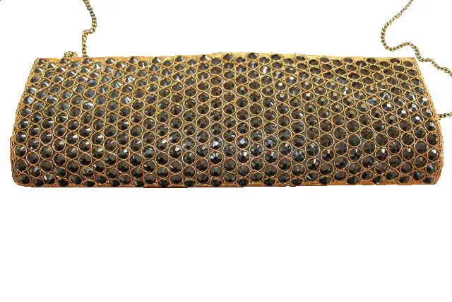 Beaded Clutch Bag Black Gold