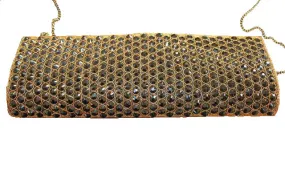 Beaded Clutch Bag Black Gold