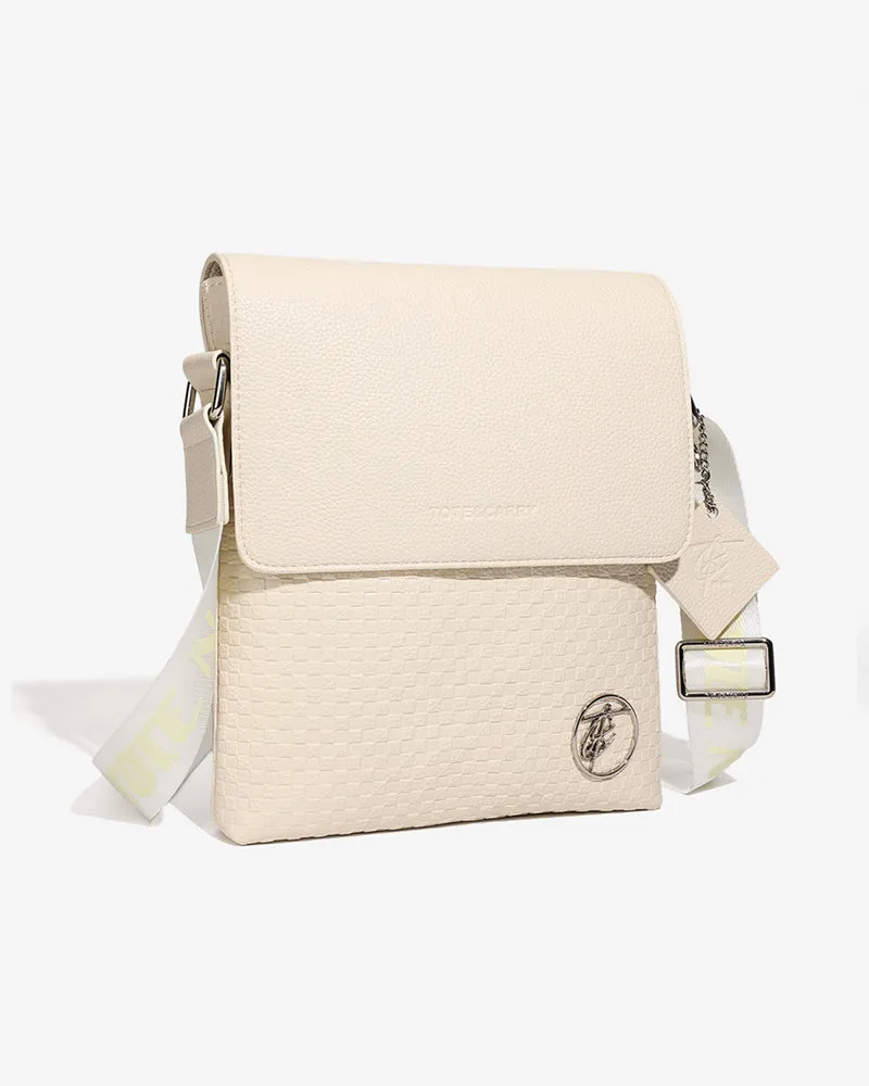 Beige Brown Bodega Crossbody Messenger Bag