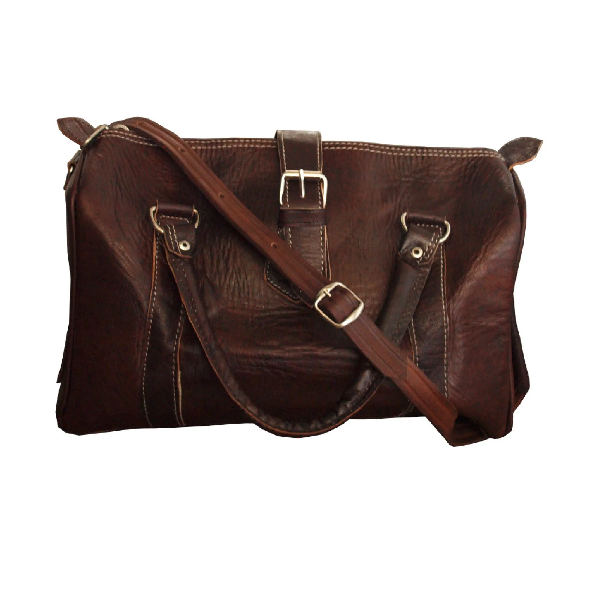 Berber Leather The Rabat Bowling Bag - Darkbrown