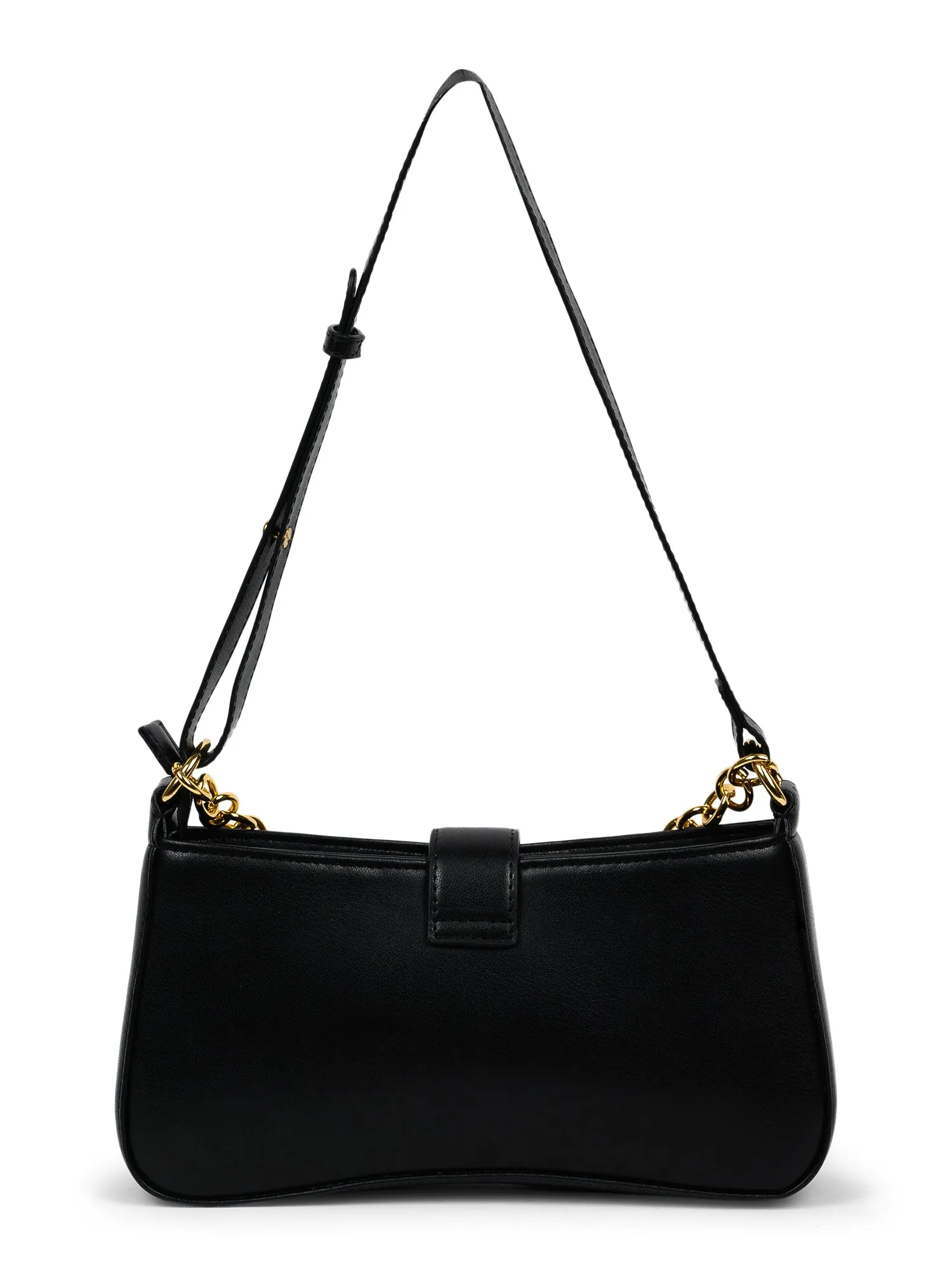 Berrylush Women Black Structured Shoulder Bag