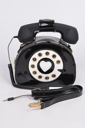 Black 80's Telephone Clutch Purse