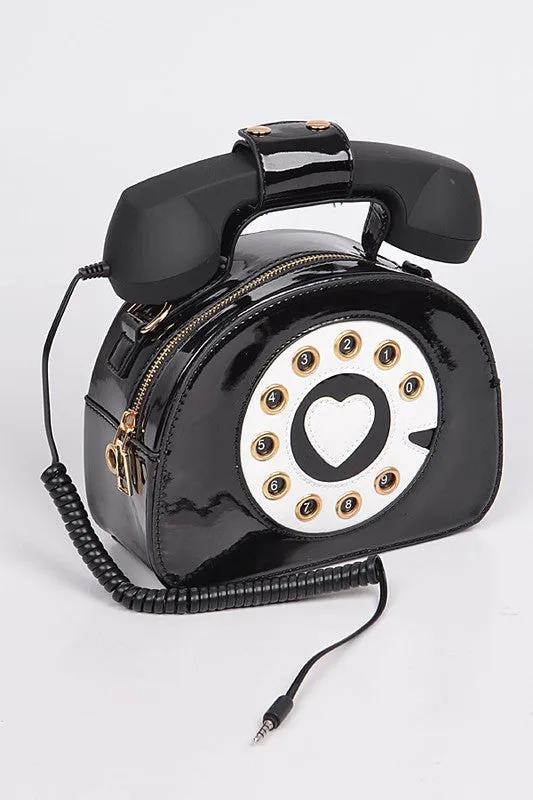 Black 80's Telephone Clutch Purse