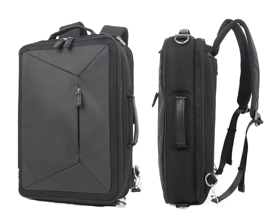 Black Multi 3-Way Business Briefcases Backpacks Shoulder Bags Sqaure