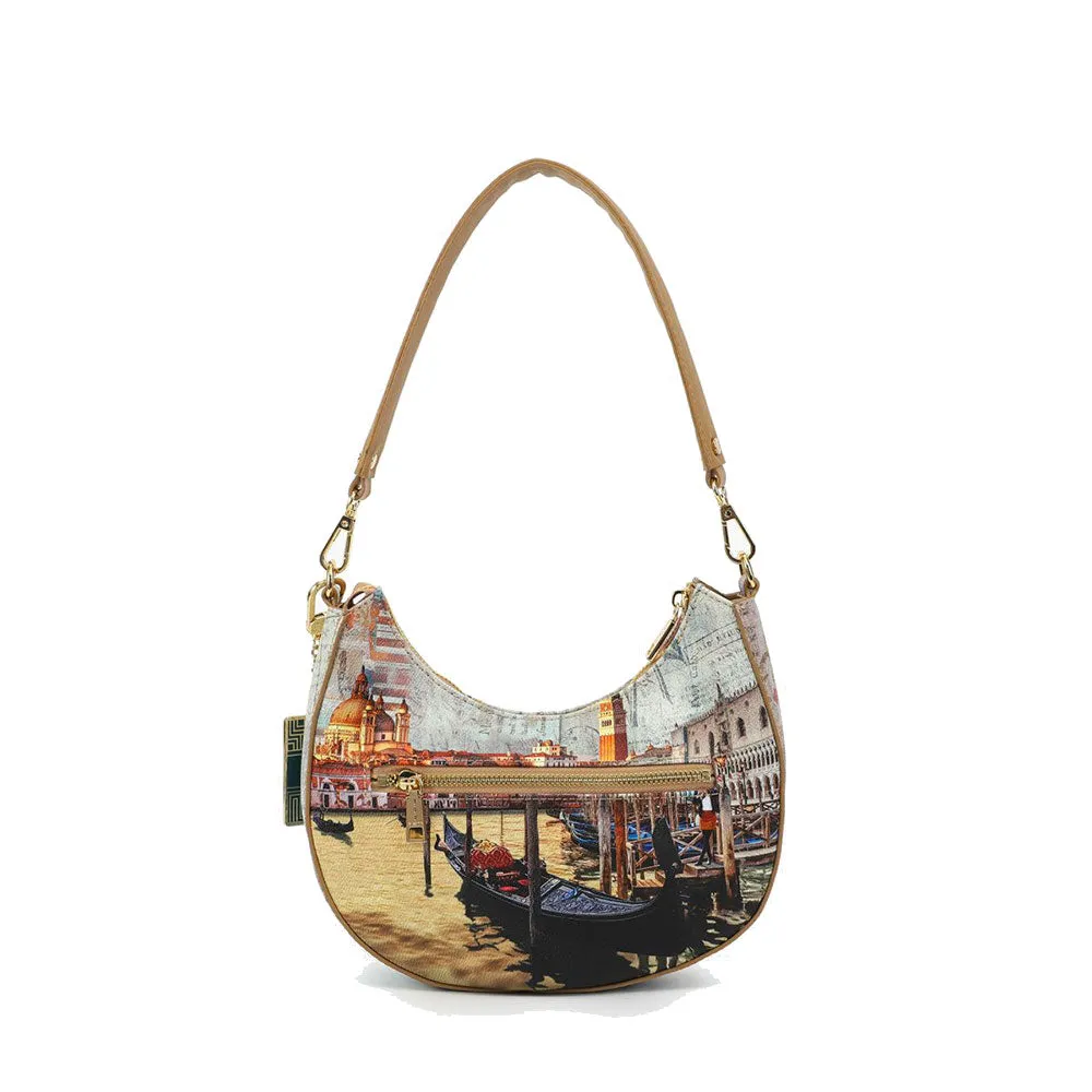 Borsa Donna a Spalla Hobo Bag Y NOT CLF-003 stampa Romantic