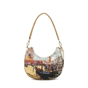 Borsa Donna a Spalla Hobo Bag Y NOT CLF-003 stampa Romantic