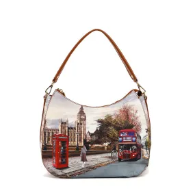 Borsa Donna Hobo Bag Y NOT YES-629 stampa London Street