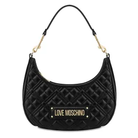 Borsa Donna Hobo Trapuntata a Spalla LOVE MOSCHINO linea Logo Lettering colore Nero