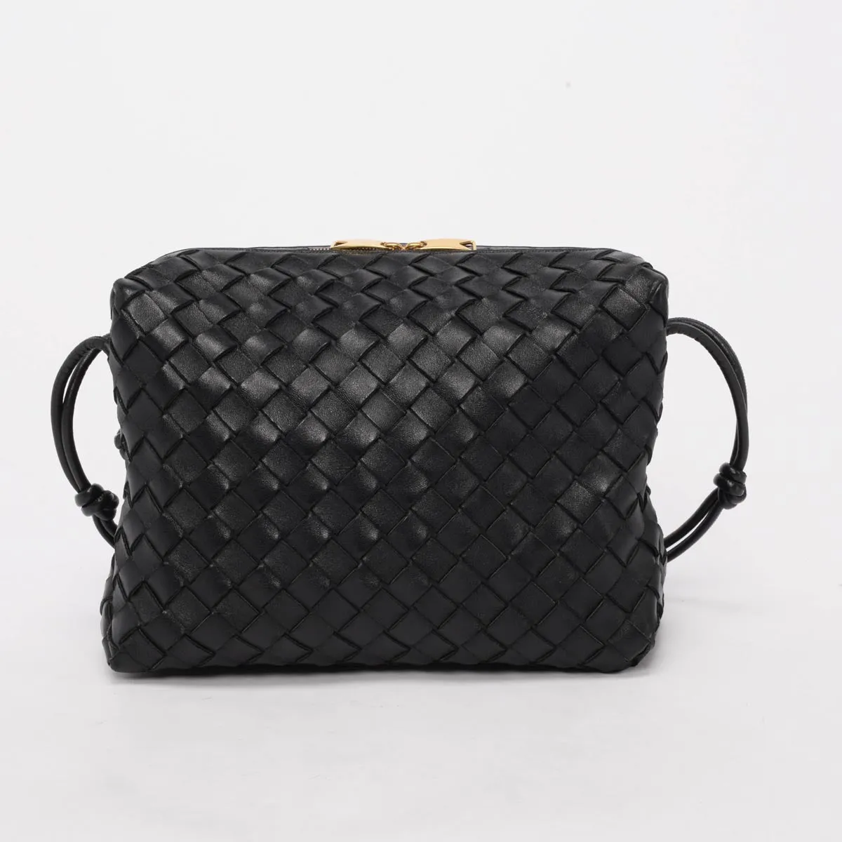 Bottega Veneta Black Intrecciato Medium Loop Camera Bag