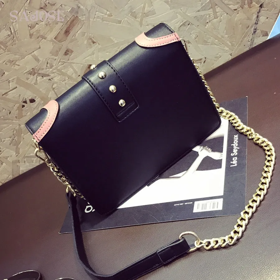 Brand Hand Bag Woman Messenger Bags Lady Rivet chain Women