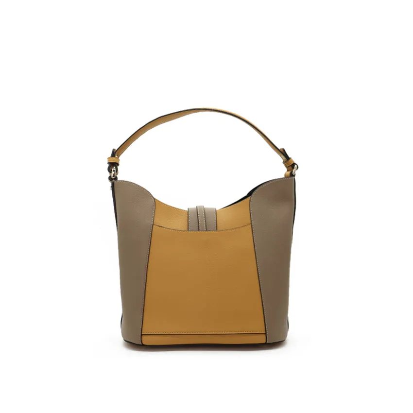 Brava Hobo (L) Women's Bag - Taupe/Yellow