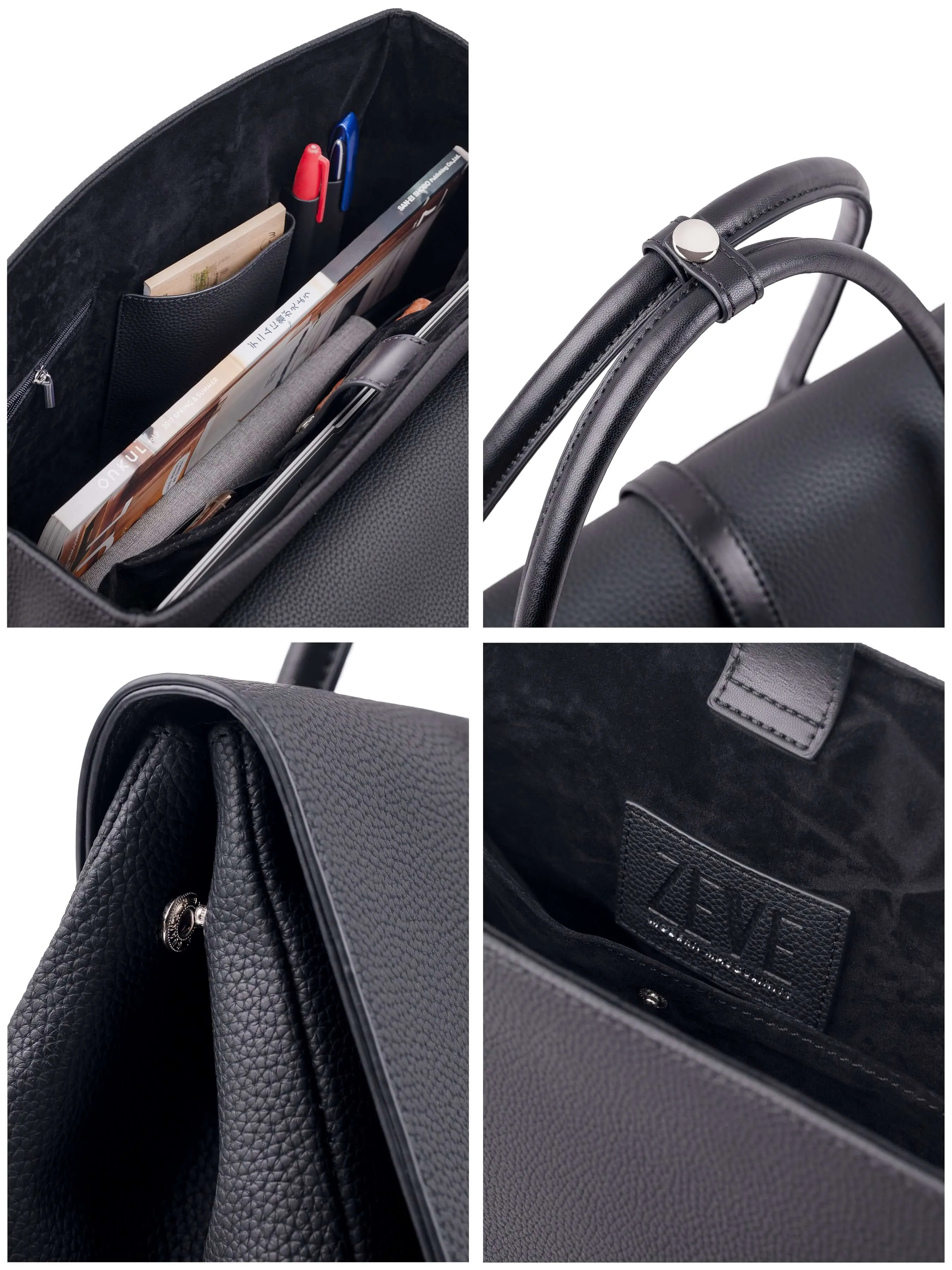 Bruno Briefcase - Black Pebble