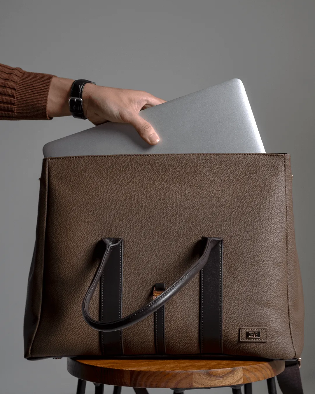 Bruno Briefcase - Brown Pebble