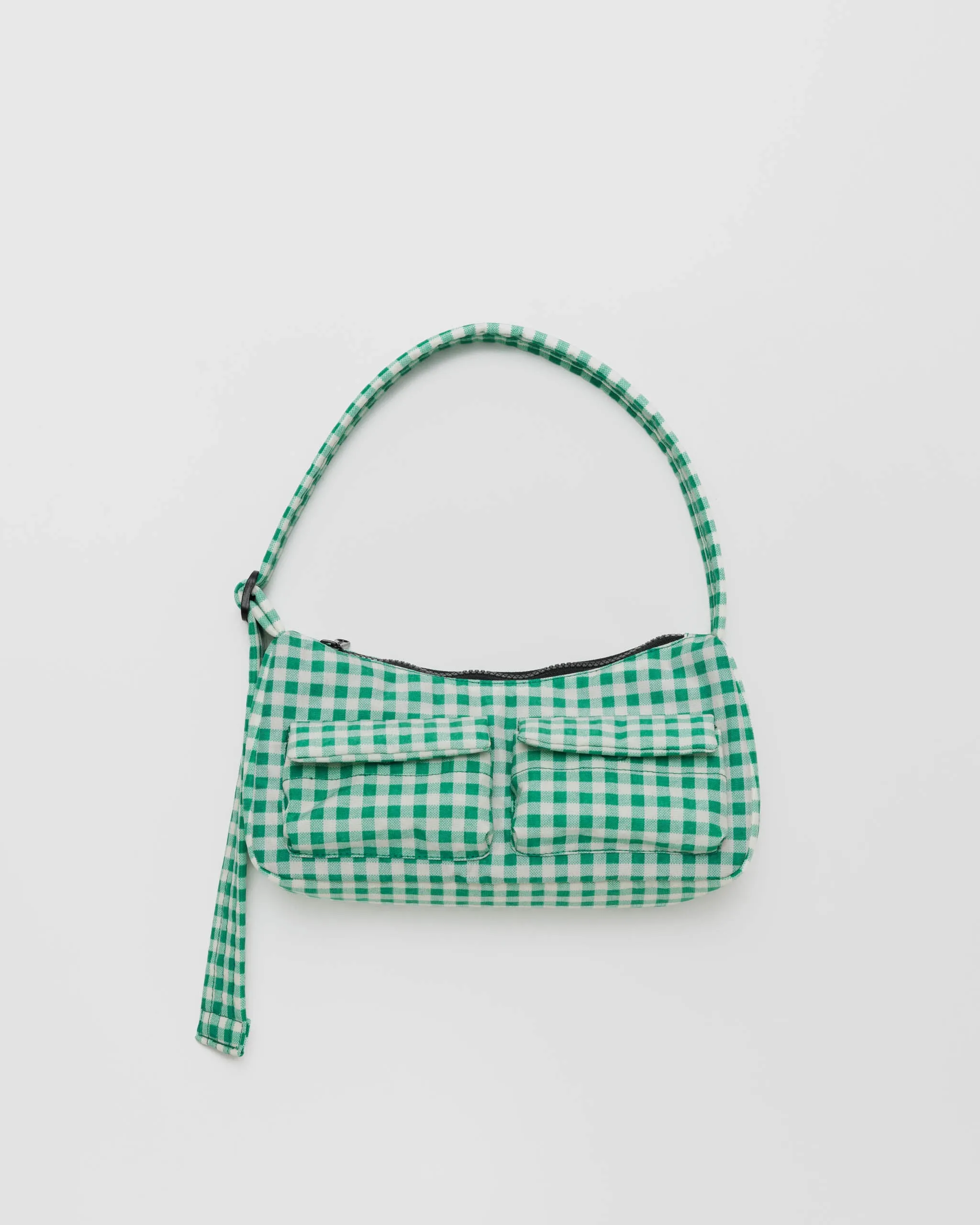 Cargo Shoulder Bag Gingham Green