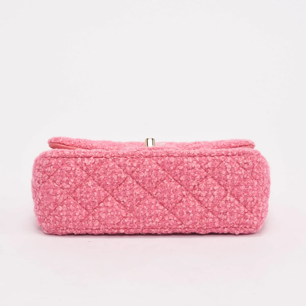 Chanel Pink Boucle Tweed Mini Rectangular Flap Bag