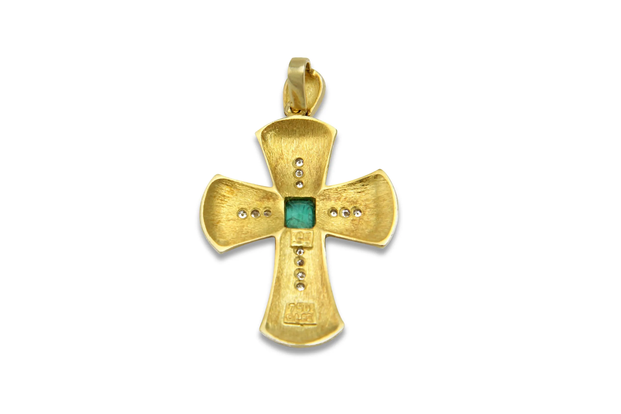 Creations Queen Emerald Gold Cross