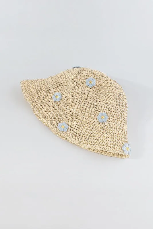 Crochet Raffia Bucket Hat