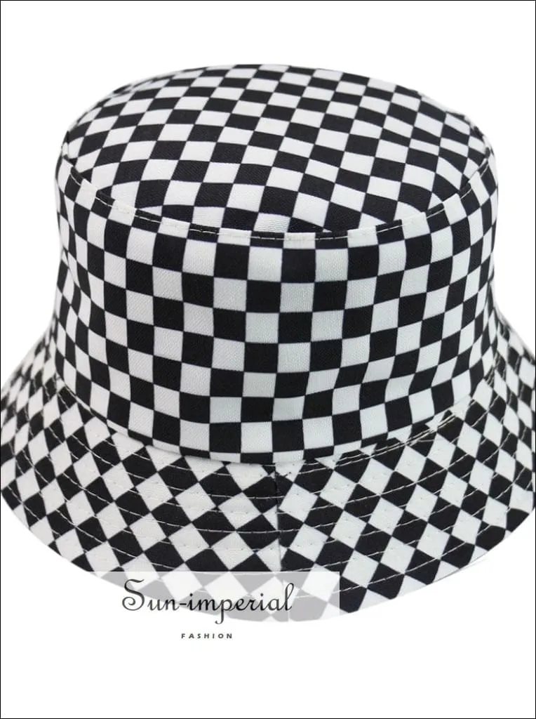 Dollar Print Reversible Black White Cow Pattern Women Bucket Hat