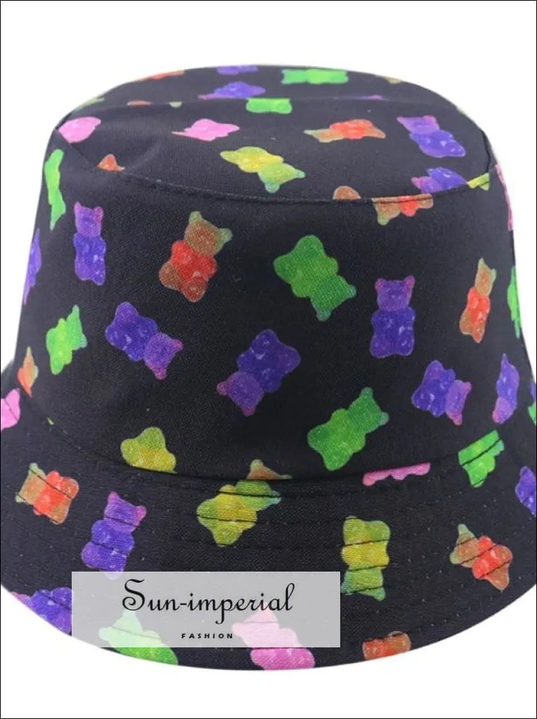 Dollar Print Reversible Black White Cow Pattern Women Bucket Hat