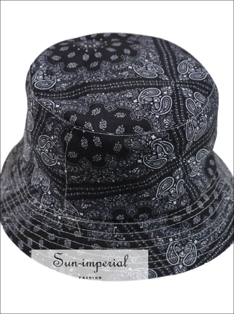 Dollar Print Reversible Black White Cow Pattern Women Bucket Hat