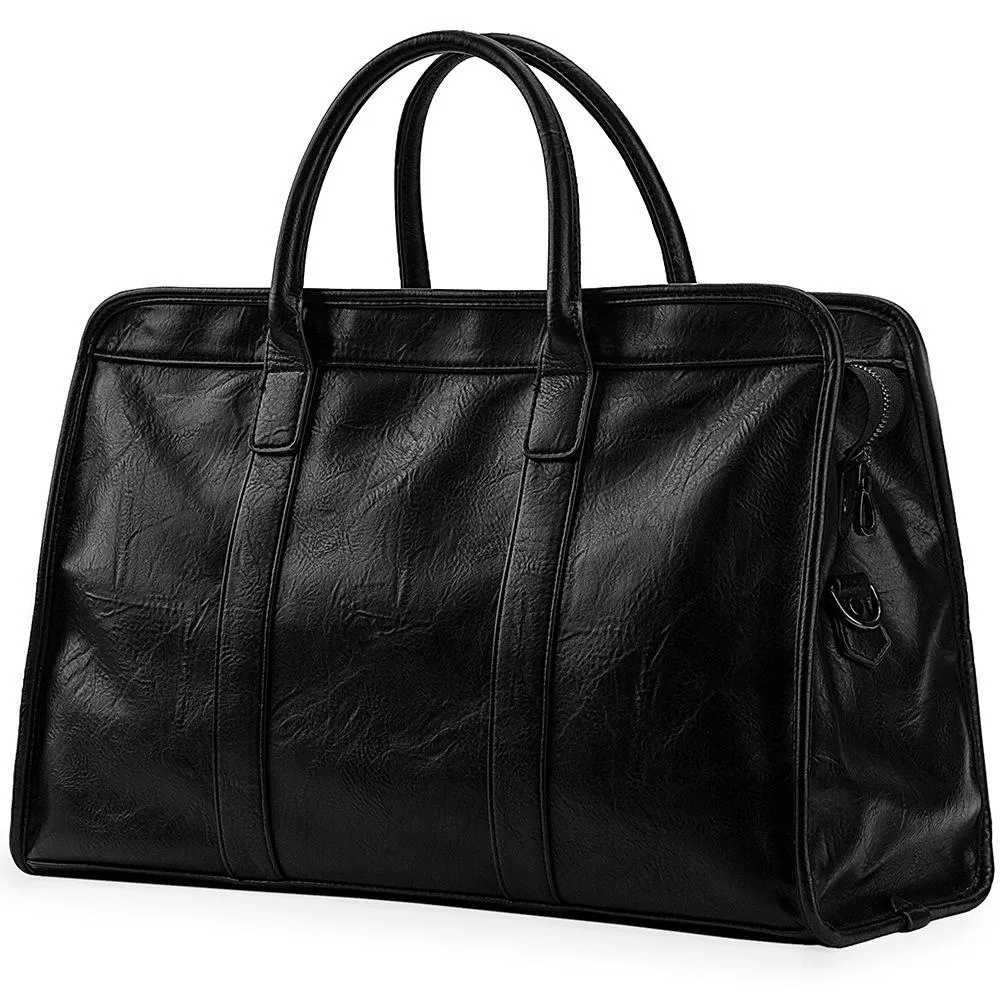 Faux leather holdall black 4919