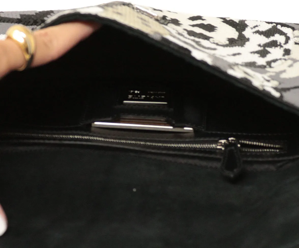 Fendi B&W Sequin Baguette Bag