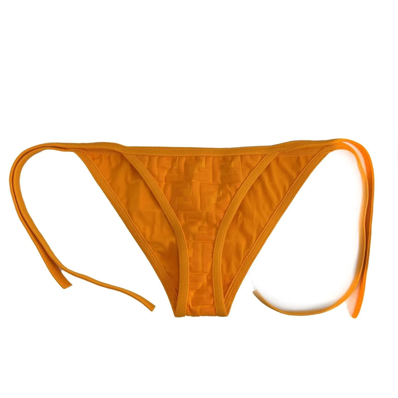 Fendi - Excellent - Orange FF Logo Triangle Bikini 38 US 6