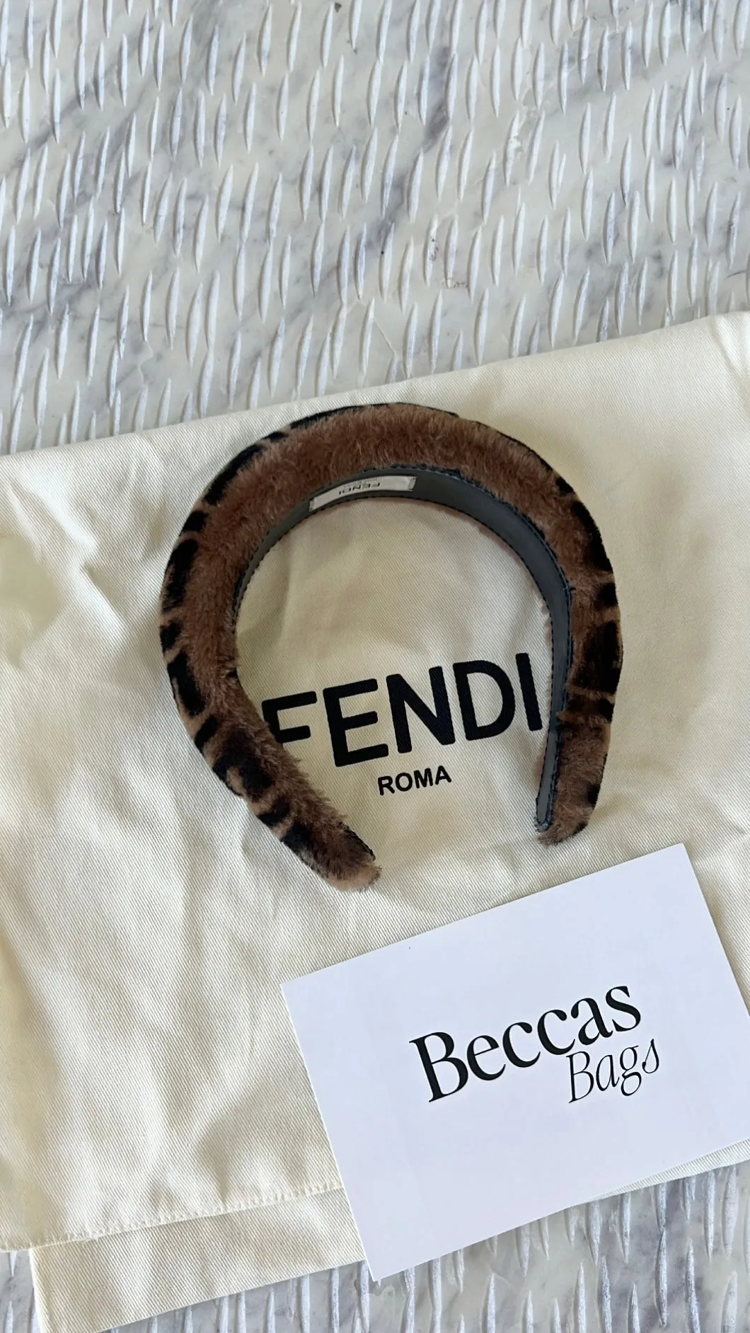 Fendi FF Shearling Headband