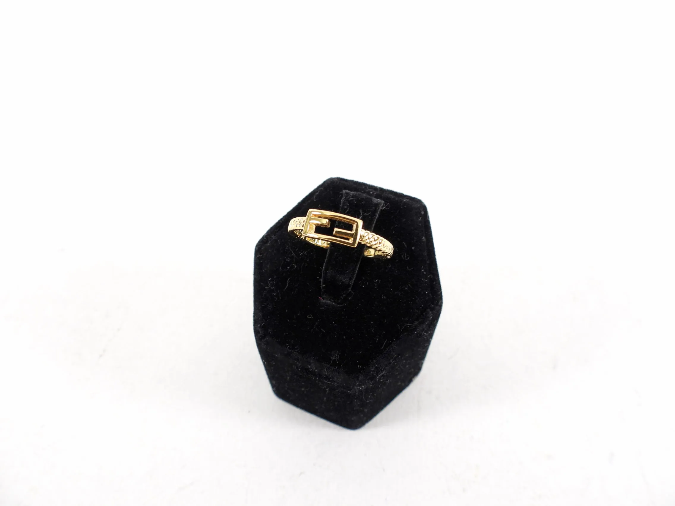 Fendi Goldtone Metal Baguette Ring 2023 - USA 7.25