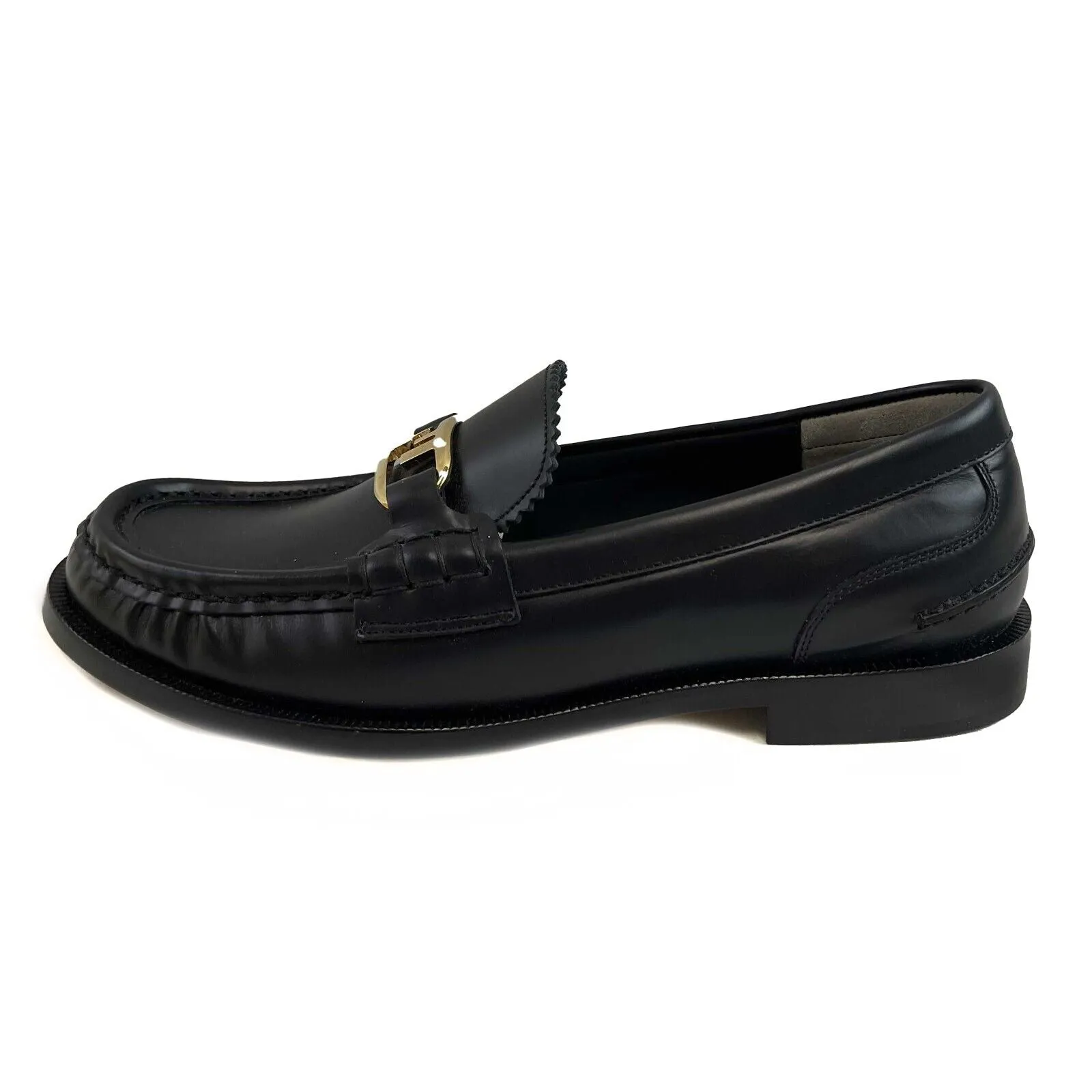 Fendi O'Lock Loafers Black 38 US 8 Women New With Box