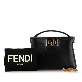 Fendi Pico Peekaboo Charm Black Calfskin