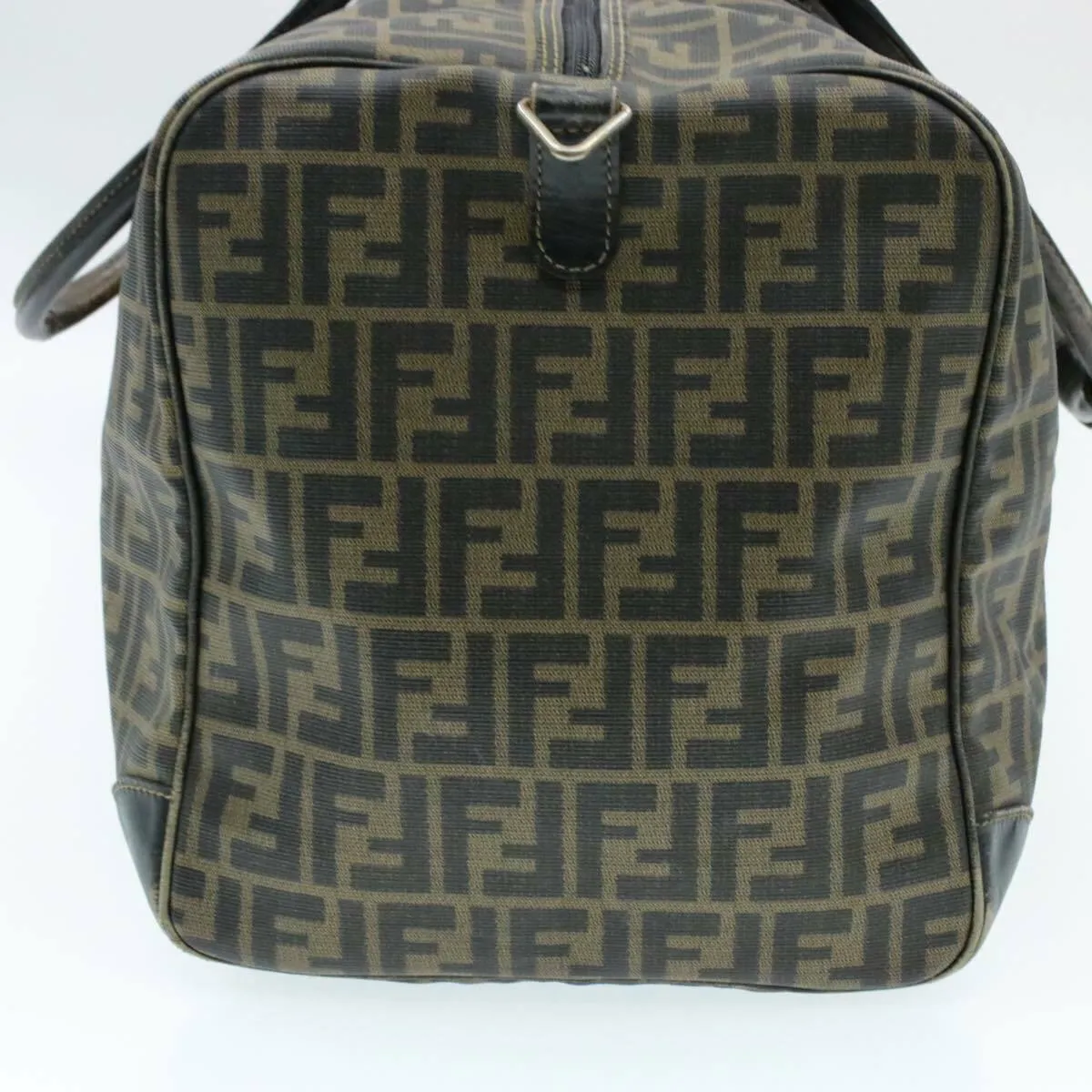 FENDI Zucca Canvas Boston Bag Brown Black