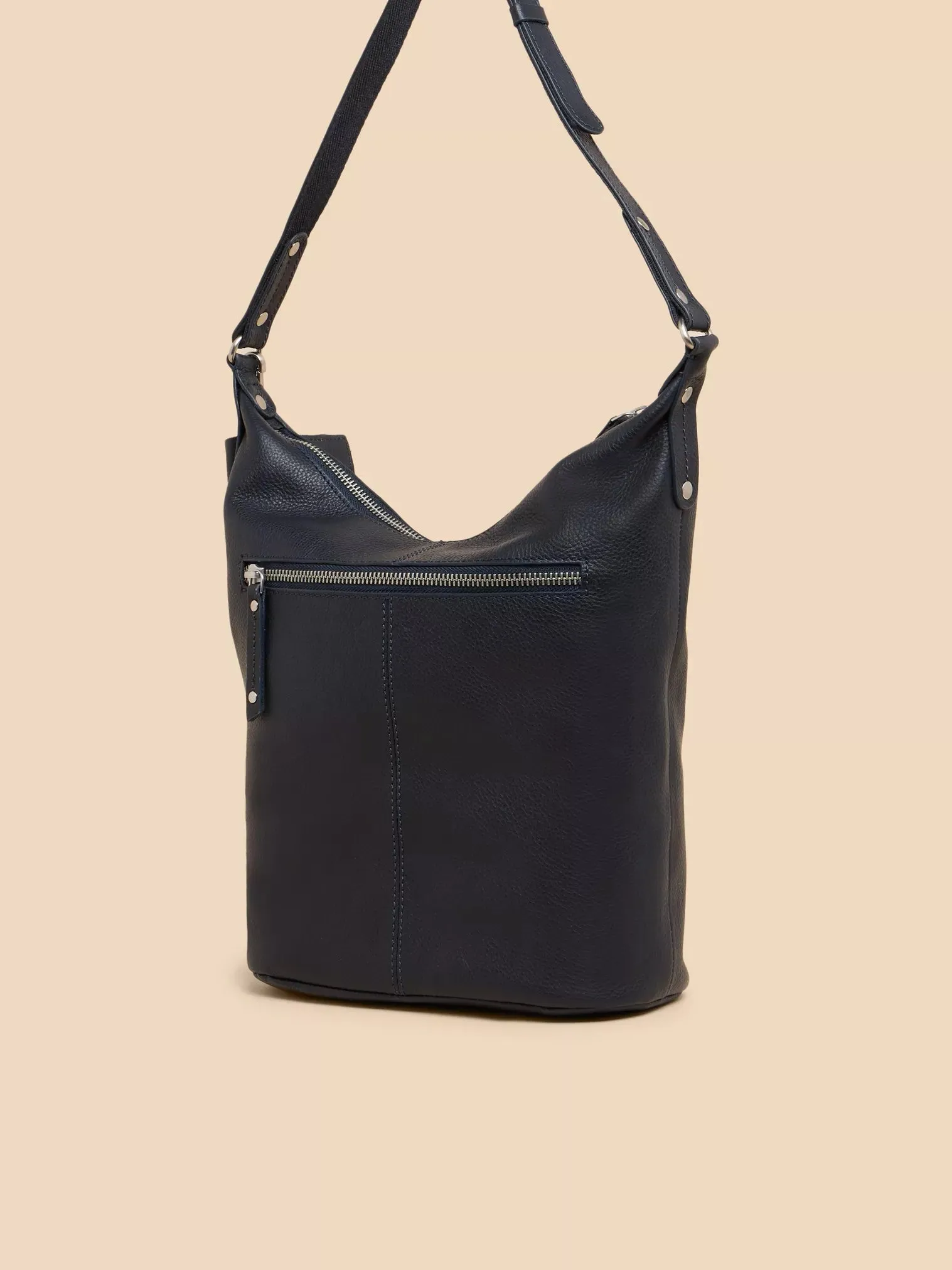 Fern Leather Crossbody Bag - Dark Navy