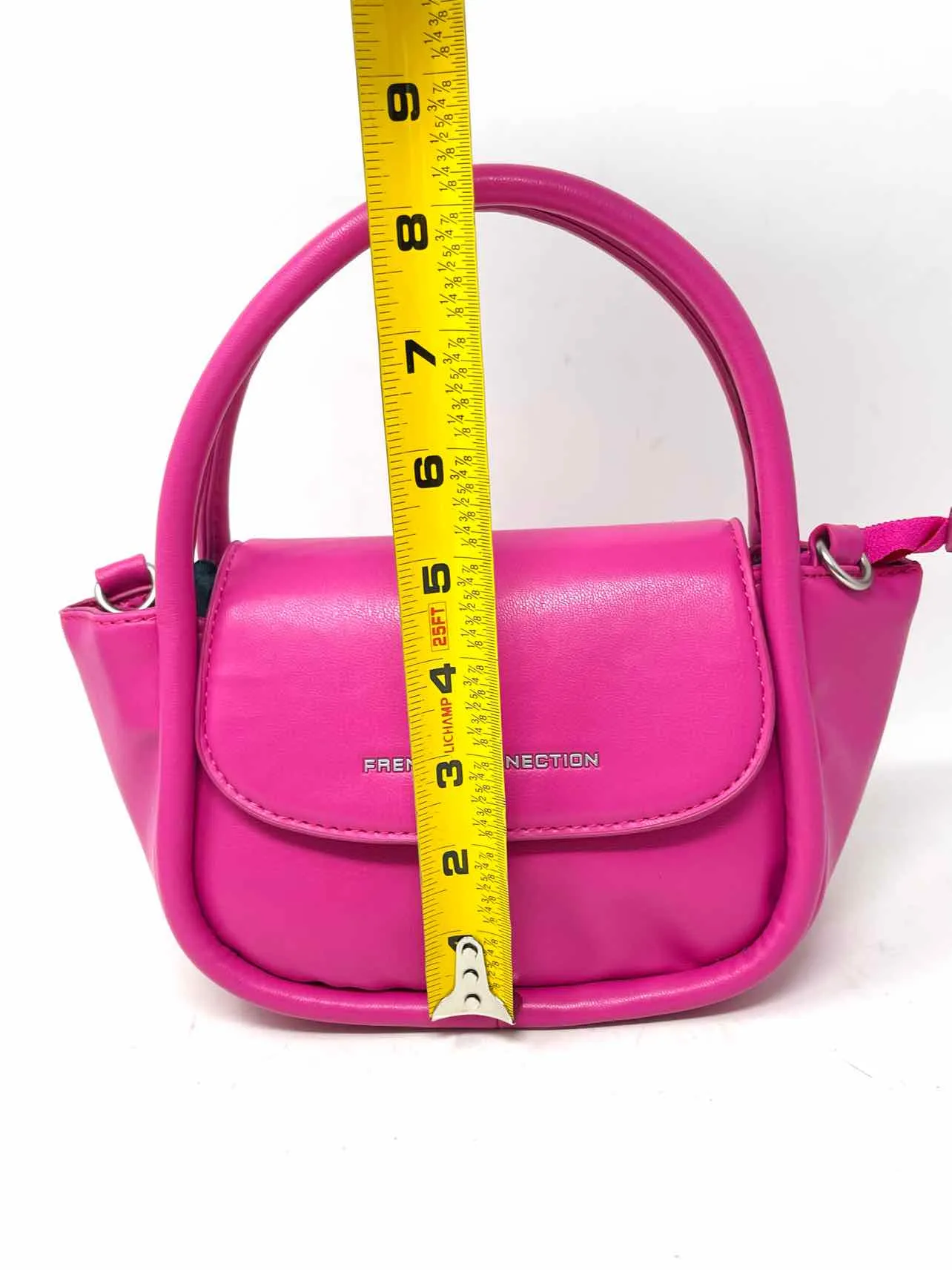 French Connection Size S ? Pink Solid Faux Leather Purses Satchel