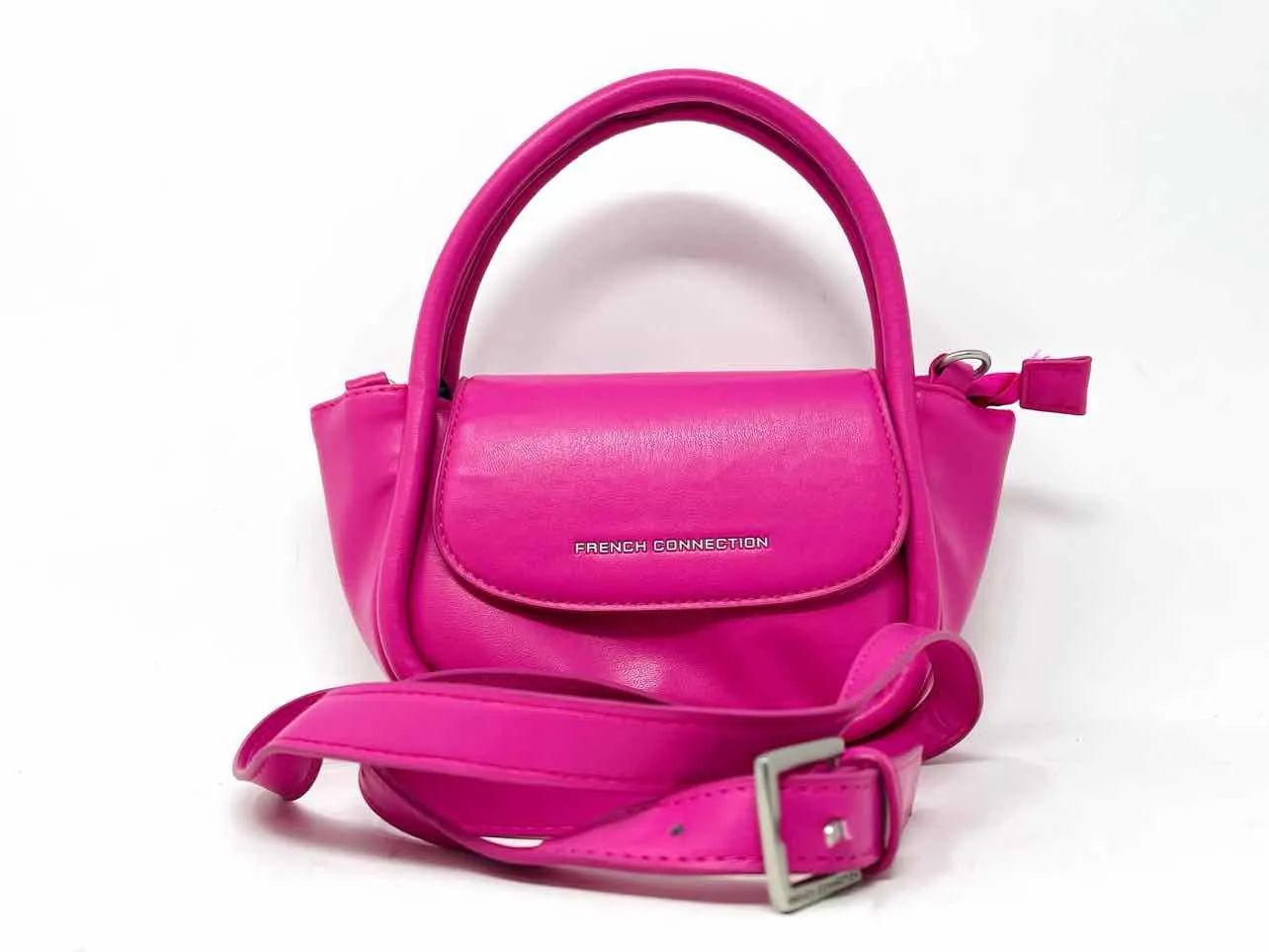 French Connection Size S ? Pink Solid Faux Leather Purses Satchel